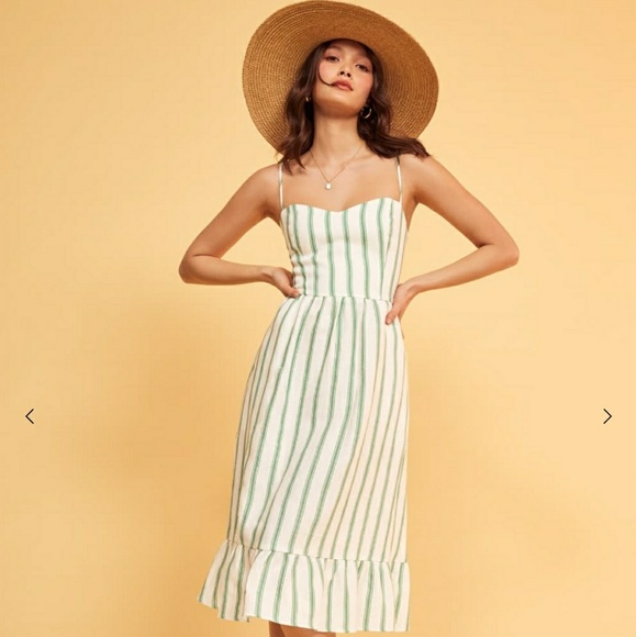 Reformation Dresses & Skirts - Reformation Eileen linen stripe midi dress